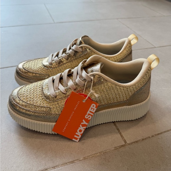 Lucky Step Shoes - Lucky Step gold sneakers size 8.5